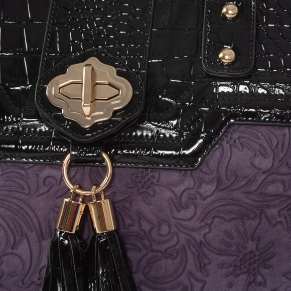 JKM and Company CONTESSA Purple Rolling Tote Bag, Travel Bag or Rolling Work Bag - Picture 3 of 6